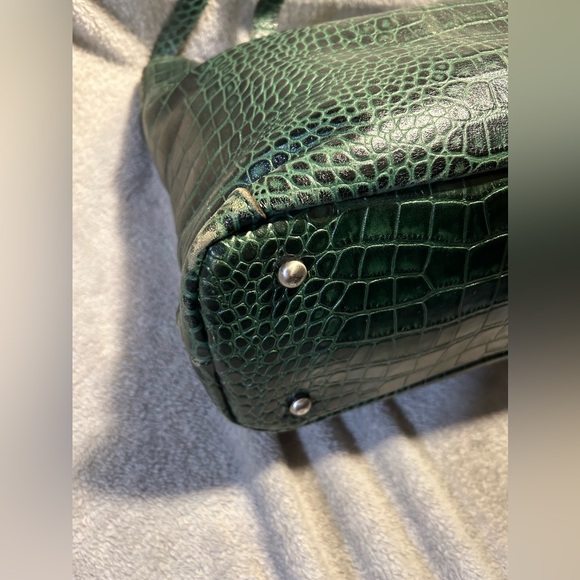 Patricia Nash 10th Anniversary Croc Embossed Leather Tassel Shoulder Bag